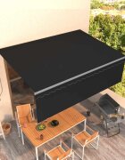 vidaXL Ръчно прибиращ се сенник с щора 4x3 м антрацит