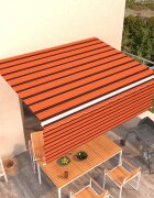 vidaXL Ръчно прибиращ се сенник с щора 4x3 м оранжево-кафяв