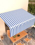 vidaXL Ръчно прибиращ се сенник с щора 4x3 м синьо и бяло