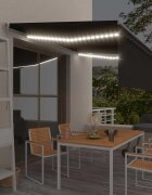 vidaXL Ръчно прибиращ се сенник с щора и LED 45x3 м антрацит