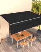 vidaXL Ръчно прибиращ се сенник с щори 5x3 м антрацит