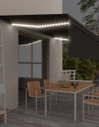 vidaXL Ръчно прибиращ се сенник с щори и LED 5x3 м антрацит