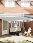 vidaXL Ръчно прибираща се тента антрацит и бял 450x300 см