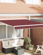 vidaXL Ръчно прибираща се тента бордо 300x250 см