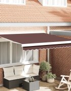vidaXL Ръчно прибираща се тента кафява 300x250 см