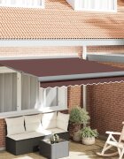 vidaXL Ръчно прибираща се тента кафява 300x250 см