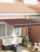 vidaXL Ръчно прибираща се тента кафява 300x250 см