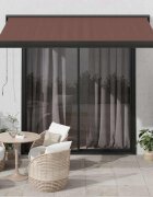 vidaXL Ръчно прибираща се тента кафява 350x250 см