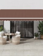 vidaXL Ръчно прибираща се тента кафява 450x350 см