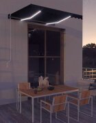vidaXL Ръчно прибираща се тента с LED 300x250 см антрацит