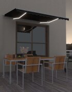 vidaXL Ръчно прибираща се тента с LED 300x250 см антрацит