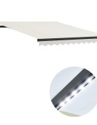 vidaXL Ръчно прибираща се тента с LED 300x250 см кремава