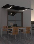 vidaXL Ръчно прибираща се тента с LED 350x250 см антрацит