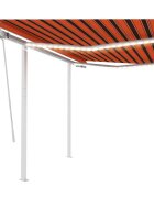 vidaXL Ръчно прибираща се тента с LED 35x25 м оранжево и кафяво