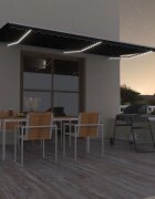 vidaXL Ръчно прибираща се тента с LED 600x300 см антрацит