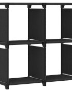 vidaXL Рафт с 4 кубични отделения черен 69x30x725 см плат