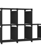 vidaXL Рафт с 5 кубични отделения черен 103x30x725 см плат