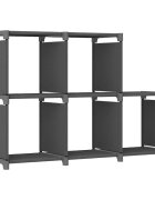 vidaXL Рафт с 5 кубични отделения сив 103x30x725 см плат