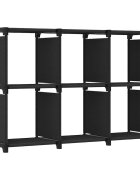 vidaXL Рафт с 6 кубични отделения черен 103x30x725 см плат