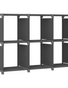 vidaXL Рафт с 6 кубични отделения сив 103x30x725 см плат
