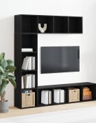 vidaXL Рафт за книги 12 нива 3 бр. 36 x 30 x 143 cm Черния дъб