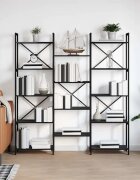 vidaXL Рафт за книги 156 x 25 x 167 см Инженерна дървесина Черния дъб