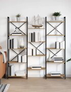vidaXL Рафт за книги 156 x 25 x 167 см Инженерна дървесина Дъб