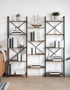 vidaXL Рафт за книги 156 x 25 x 167 см Инженерна дървесина Опушен дъб