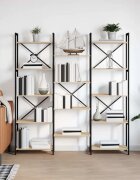 vidaXL Рафт за книги 156 x 25 x 167 см Инженерна дървесина Сонома дъб