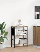 vidaXL Рафт за книги 2 нива 60 х 295 х 81 см Инженерна дървесина Дъб