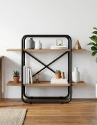 vidaXL Рафт за книги 2 нива 60 x 35 x 70 cm PB Дъб артизан