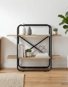 vidaXL Рафт за книги 2 нива 60 x 35 x 70 cm PB Дъб сонома