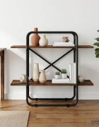 vidaXL Рафт за книги 2 нива 60 x 35 x 70 cm PB Опушен дъб