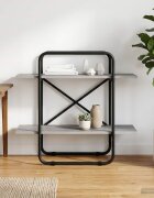 vidaXL Рафт за книги 2 нива 60 x 35 x 70 cm PB Сив Сонома
