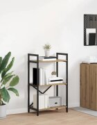 vidaXL Рафт за книги 3 нива 56 x 34 x 96 см Инженерна дървесина Дъб