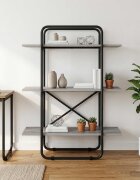 vidaXL Рафт за книги 3 нива 80 x 35 x 105 см PB Сив Сонома