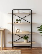 vidaXL Рафт за книги 4 нива 100 x 35 x 140 см PB Дъб сонома