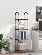 vidaXL Рафт за книги 4 нива 40 x 30 x 146 см Инженерна дървесина Дъб