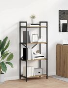 vidaXL Рафт за книги 4 нива 56 x 34 x 1335 см Инженерна дървесина Дъб