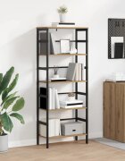 vidaXL Рафт за книги 4 нива 60 х 295 х 149 см Инженерна дървесина Дъб