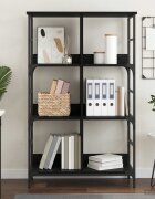 vidaXL Рафт за книги 4 нива 785 x 33 x 1175 см метал PB Черен дъб