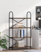 vidaXL Рафт за книги 4 нива 80 x 30 x 146 см Инженерна дървесина