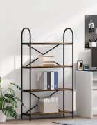 vidaXL Рафт за книги 4 нива 80 x 30 x 146 см Инженерна дървесина