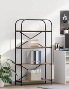 vidaXL Рафт за книги 4 нива 80 x 30 x 146 см Инженерна дървесина Дъб