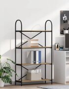 vidaXL Рафт за книги 4 нива 80 x 30 x 146 см Инженерна дървесина Дъб