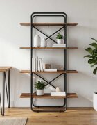 vidaXL Рафт за книги 4 нива 80 x 35 x 140 см PB Дъбова дървесина