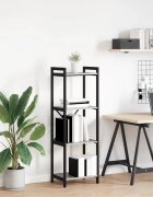 vidaXL Рафт за книги 40 x 30 x 119 см Инженерна дървесина Сив сонома