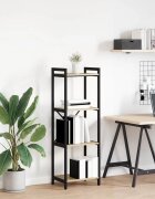 vidaXL Рафт за книги 40 x 30 x 119 см Инженерна дървесина Сонома дъб