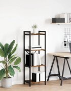 vidaXL Рафт за книги 40 x 30 x 119 см Инженерна дървесина Старо дърво