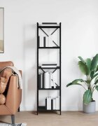 vidaXL Рафт за книги 40 x 30 x 155 см Инженерна дървесина Черния дъб